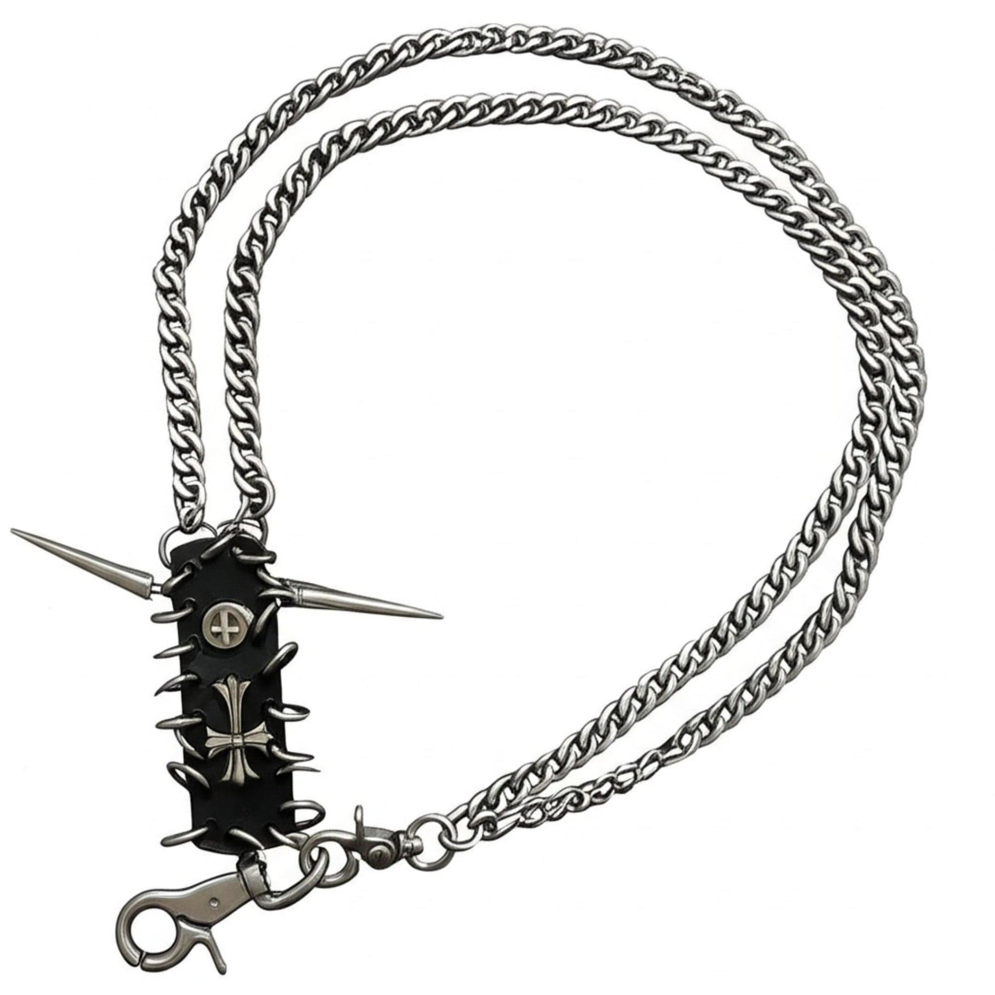 THE MEN THING Biker Fashion HELLSPIRE CHAIN - Pure Titanium Steel Wallet Biker Jeans Chain with Lobster Clasps for Men & Boys - "27"inch