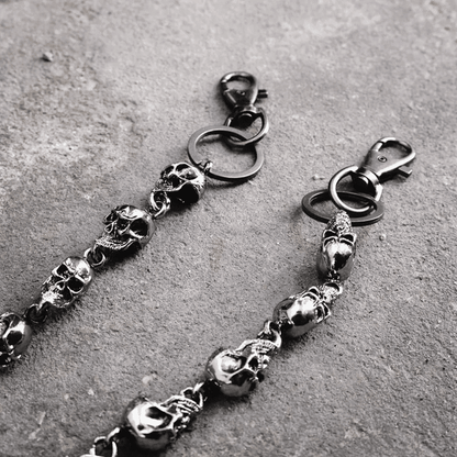 THE MEN THING Biker Fashion OCCIPUT CHAIN SILVER - Alloy Skull Heavy Biker Jeans Chain with Lobster Clasps for Men & Boys - 24 inch