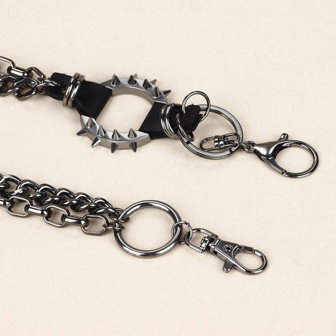 THE MEN THING Biker Fashion SHADOW LINK CHAIN BLACK - Alloy Wallet Biker Jeans Chain with Lobster Clasps for Men & Boys - "22.5"inch