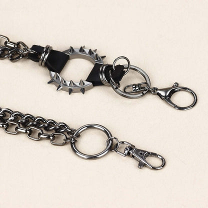 THE MEN THING Biker Fashion SHADOW LINK CHAIN BLACK - Alloy Wallet Biker Jeans Chain with Lobster Clasps for Men & Boys - "22.5"inch