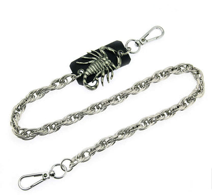THE MEN THING Biker Fashion STINGER CHAIN - Alloy Heavy Wallet Biker Jeans Chain with Lobster Clasps for Men & Boys - "27"inch