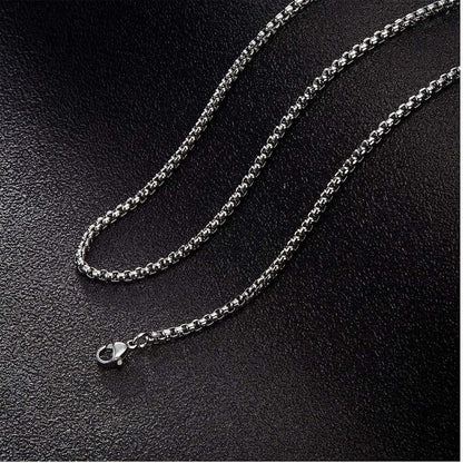 THE MEN THING Chain 26 Inch Chain - ROUNDED BOX - 3mm Chain Stainless Steel