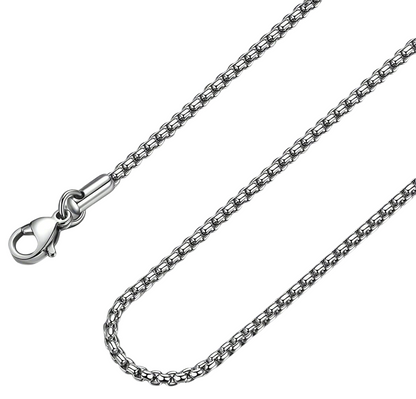26 Inch Chain - ROUNDED BOX - 3mm Chain Stainless Steel