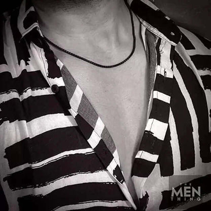 THE MEN THING Chain BLACK  ROUND BOX -  3mm Chain Stainless Steel 24 inch Necklace for Men & Boys