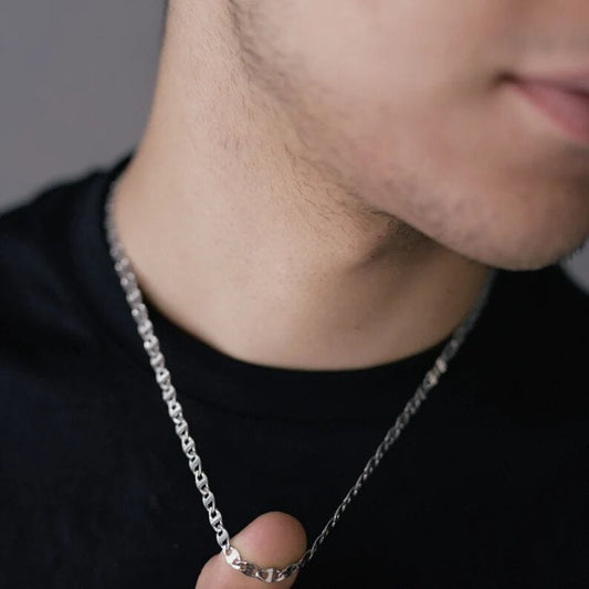THE MEN THING Chain CRIMSON LINK - 8mm Chain Pure Stainless Steel 23inch for Men & Boys