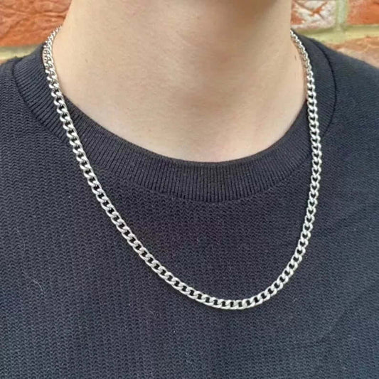 THE MEN THING Chain CUBAN CURB LINK CHAIN - 6mm Pure Stainless Steel Chain - 21inch for Men & Boys