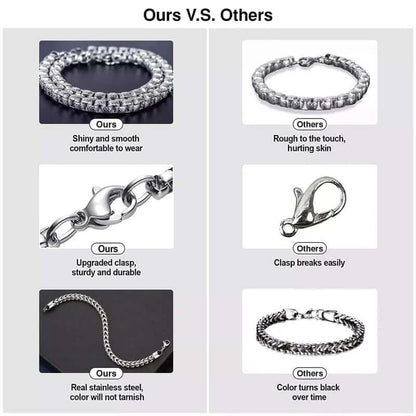 THE MEN THING Chain CUBAN CURB LINK CHAIN - 6mm Pure Stainless Steel Chain - 21inch for Men & Boys