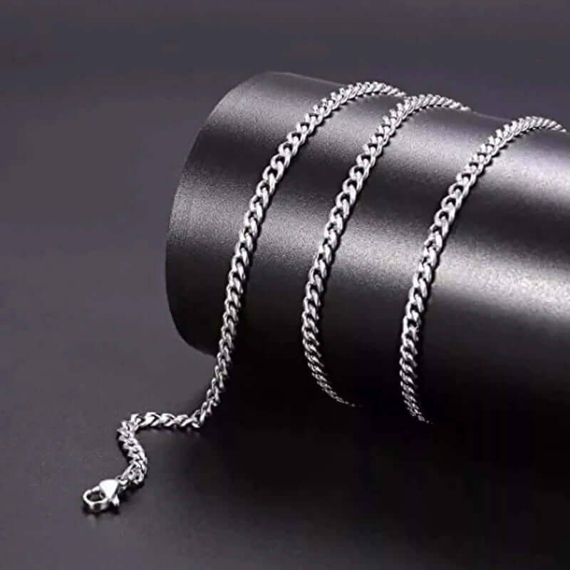 THE MEN THING Chain DIAMOND-CUT CUBAN CHAIN - 6mm Pure  Stainless Steel Chain - 21.5inch for Men & Boys