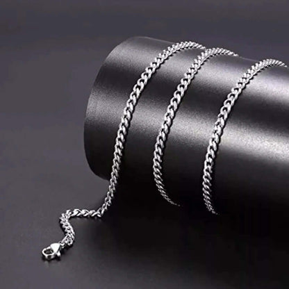 THE MEN THING Chain DIAMOND-CUT CUBAN CHAIN - 6mm Pure  Stainless Steel Chain - 21.5inch for Men & Boys