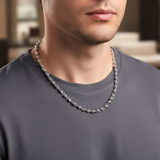 THE MEN THING Chain ELARION - 8mm Chain Pure Stainless Steel 23inch for Men & Boys