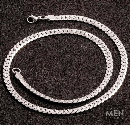 THE MEN THING Chain FLAT SNAKE CHAIN - 6.2mm Chain Pure Stainless Steel 24inch for Men & Boys