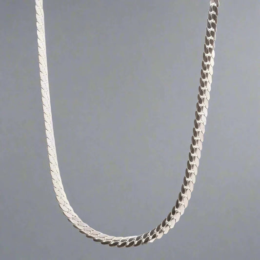 THE MEN THING Chain FLAT SNAKE CHAIN - 6.2mm Chain Pure Stainless Steel 24inch for Men & Boys