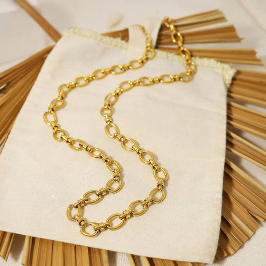 THE MEN THING Chain GLEAM GOLD LINK - 5.5mm Pure Stainless Steel Chain 16 inch for Men & Boys