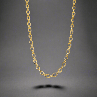 THE MEN THING Chain GLEAM GOLD LINK - 5.5mm Pure Stainless Steel Chain 16 inch for Men & Boys
