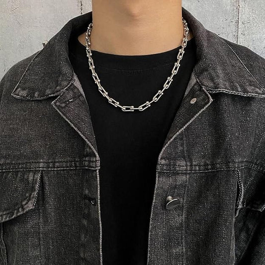 THE MEN THING Chain MYST LOCK - 8mm Chain Pure Stainless Steel 23inch for Men & Boys