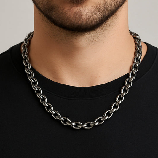 THE MEN THING Chain NIGHTSTEEL VEIN - 4mm Pure Stainless Steel Chain, 24inch for Men & Boys