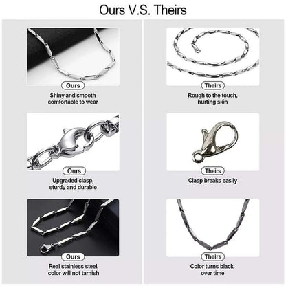 THE MEN THING Chain RICE CHAIN BLACK - Stainless Steel  24inch Chain