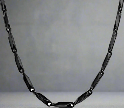 THE MEN THING Chain RICE CHAIN BLACK - Stainless Steel  24inch Chain