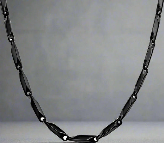 THE MEN THING Chain RICE CHAIN BLACK - Stainless Steel  24inch Chain