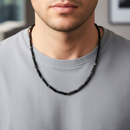 THE MEN THING Chain RICE CHAIN BLACK - Stainless Steel  24inch Chain