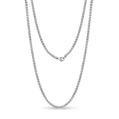 THE MEN THING Chain ROLO CHAIN NECKLACE - 2.2mm Pure Stainless Steel Chain - 24inch for Men & Boys