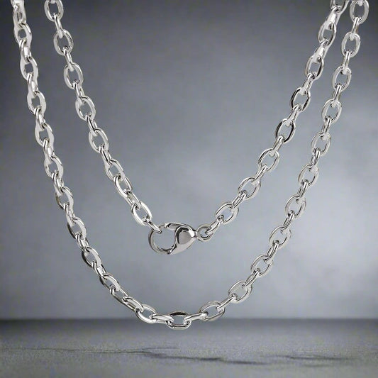 THE MEN THING Chain SAVIEN - 7mm Chain Pure Stainless Steel 23inch for Men & Boys