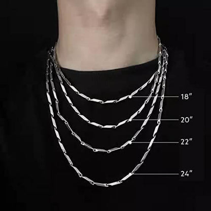 THE MEN THING Chain THE MEN THING Pure Stainless Steel MultiColor Rice Chain 24inch - European Trending Style - Necklace for Men & Boy