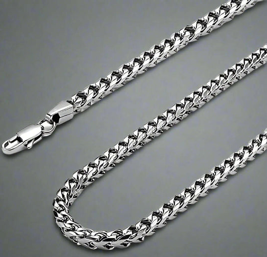 THE MEN THING Chain WHEAT CHAIN -  4mm  Pure Stainless Steel Chain, 24inch for Men & Boys