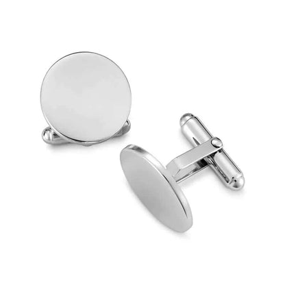 THE MEN THING Cufflinks 20 CLASSIC ELEGANCE - Silver Tone - Titanium Steel Cufflinks for Men and Boys (Size 15mm)