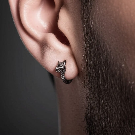 THE MEN THING Earring DIREWOLF - 5mm Titanium Steel Hoop Earrings for Men & Boys (2pcs)
