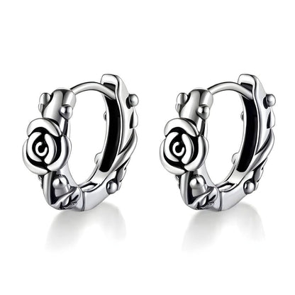 THE MEN THING Earring IRONROSE CRESTS - 10mm Pure Titanium Steel Hoop Earrings for Men & Boys (2pcs)
