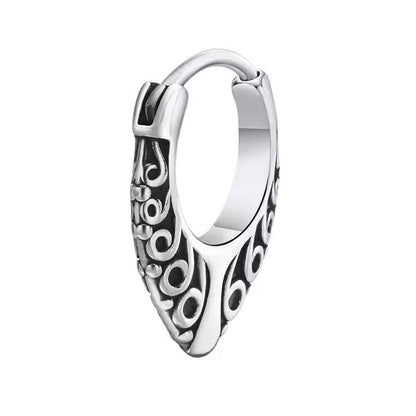 THE MEN THING Earring KRAKEN EDGE - 10mm Titanium Steel Hoop Earrings for Men & Boys (2pcs)