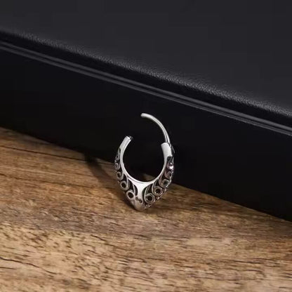 THE MEN THING Earring KRAKEN EDGE - 10mm Titanium Steel Hoop Earrings for Men & Boys (2pcs)