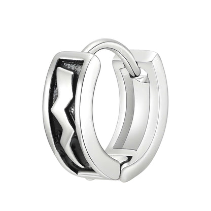 THE MEN THING Earring KRATOS - 10mm Pure Titanium Steel Hoop Earrings for Men & Boys (2pcs)
