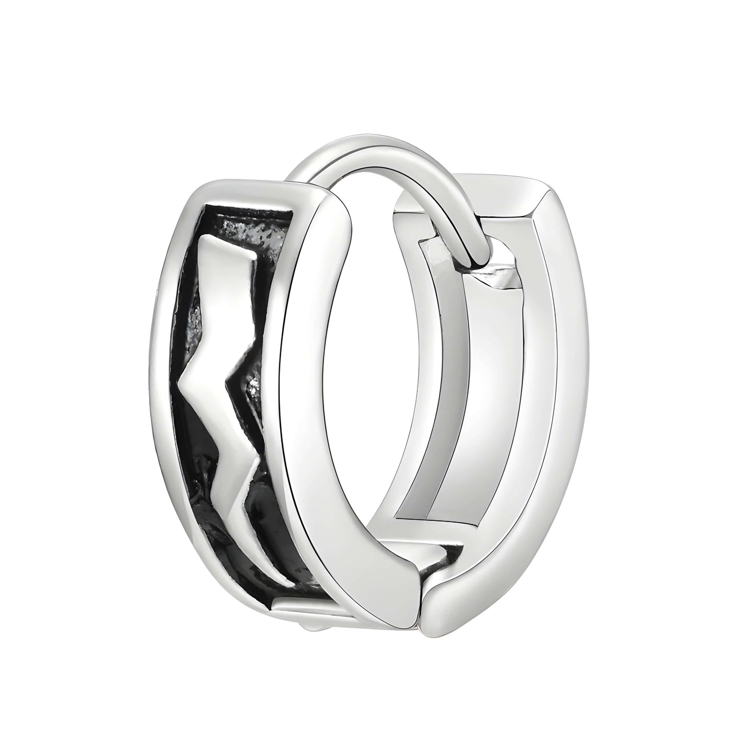 THE MEN THING Earring KRATOS - 10mm Pure Titanium Steel Hoop Earrings for Men & Boys (2pcs)