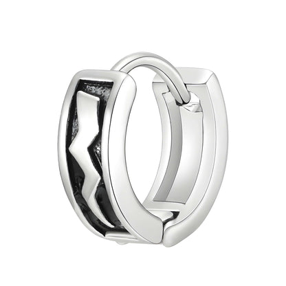 THE MEN THING Earring KRATOS - 10mm Pure Titanium Steel Hoop Earrings for Men & Boys (2pcs)