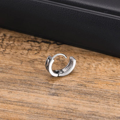 THE MEN THING Earring KRATOS - 10mm Pure Titanium Steel Hoop Earrings for Men & Boys (2pcs)