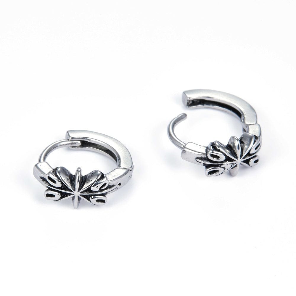 THE MEN THING Earring LOTUS  - Titanium Steel Hoop Earrings for Men & Boys (2pcs)