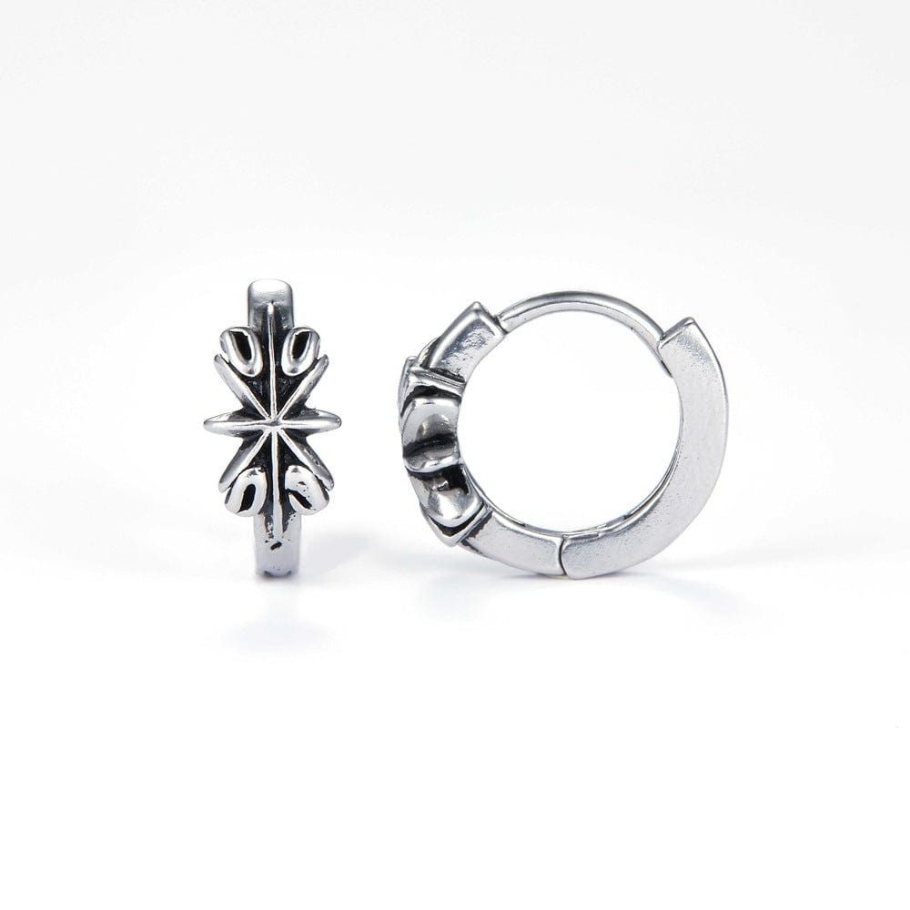 THE MEN THING Earring LOTUS  - Titanium Steel Hoop Earrings for Men & Boys (2pcs)
