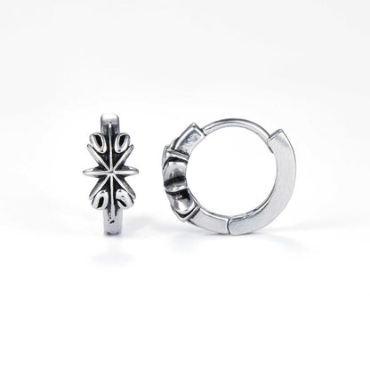 THE MEN THING Earring LOTUS  - Titanium Steel Hoop Earrings for Men & Boys (2pcs)