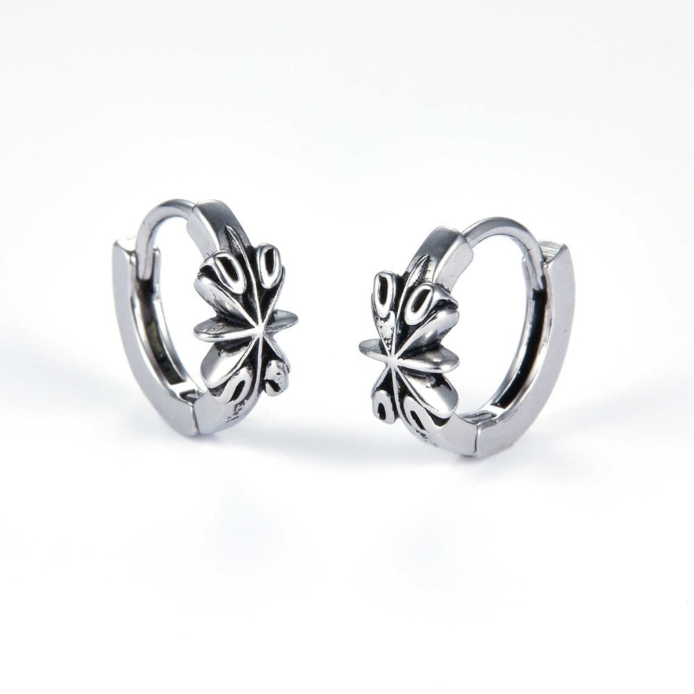 THE MEN THING Earring LOTUS  - Titanium Steel Hoop Earrings for Men & Boys (2pcs)