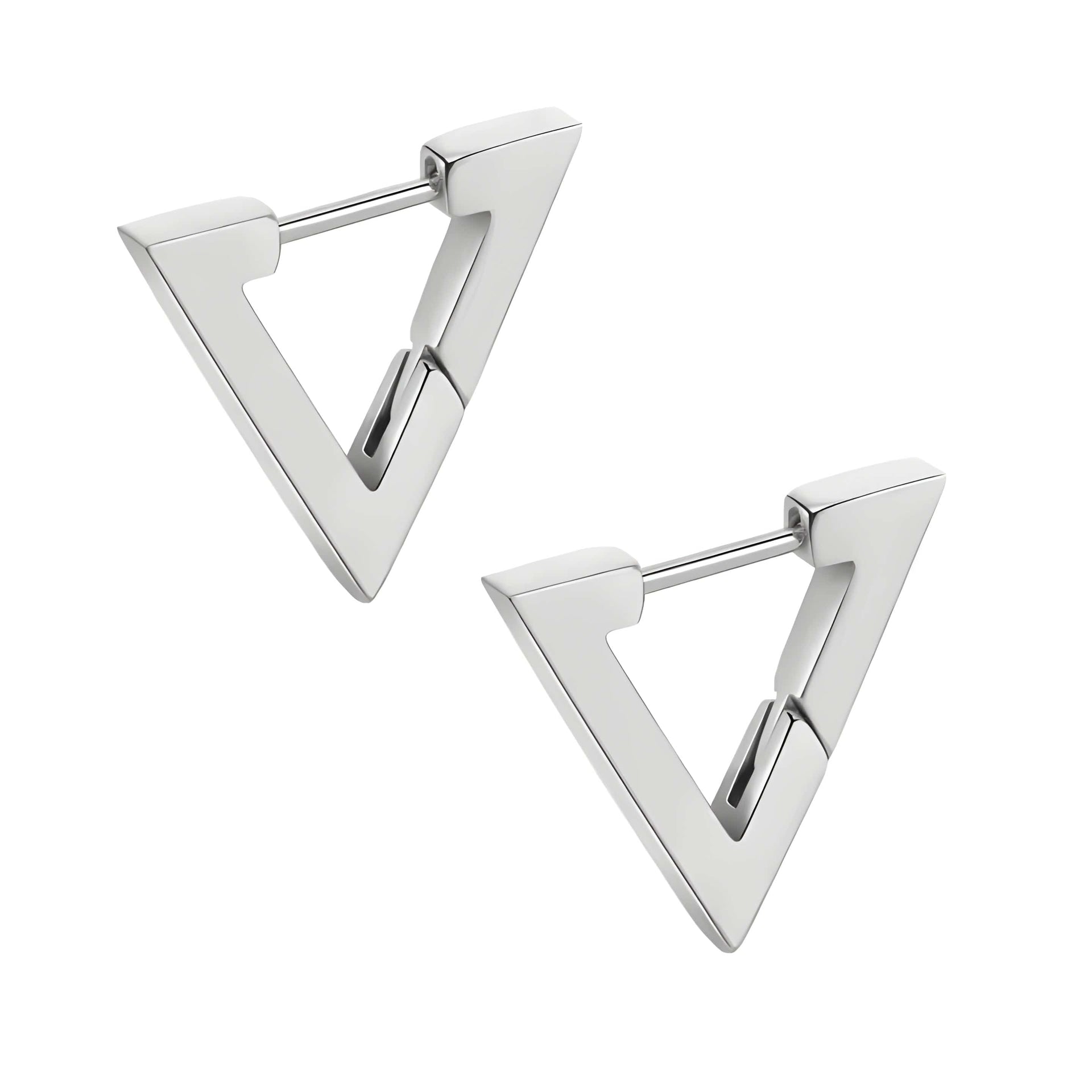 THE MEN THING Earring SILVER ATLAS - Pure Titanium Steel Hoop Earrings for Men & Boys (2pcs)