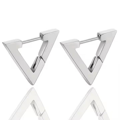 THE MEN THING Earring SILVER ATLAS - Pure Titanium Steel Hoop Earrings for Men & Boys (2pcs)