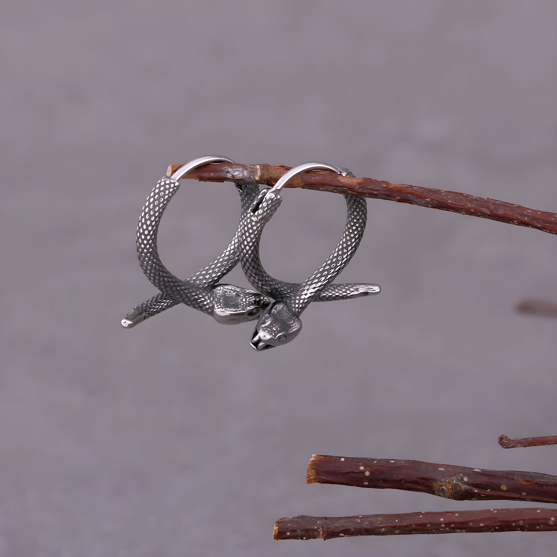 THE MEN THING Earring SLYTHER LOOP - 12mm Pure Titanium Steel Hoop Earrings for Men & Boys (2pcs)