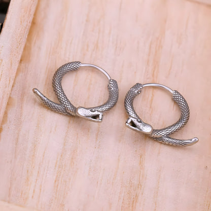 THE MEN THING Earring SLYTHER LOOP - 12mm Pure Titanium Steel Hoop Earrings for Men & Boys (2pcs)