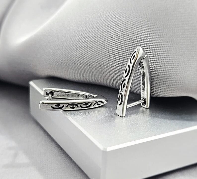 THE MEN THING Earring VOID ARC - 5mm Pure Titanium Steel Hoop Earrings for Men & Boys (2pcs)