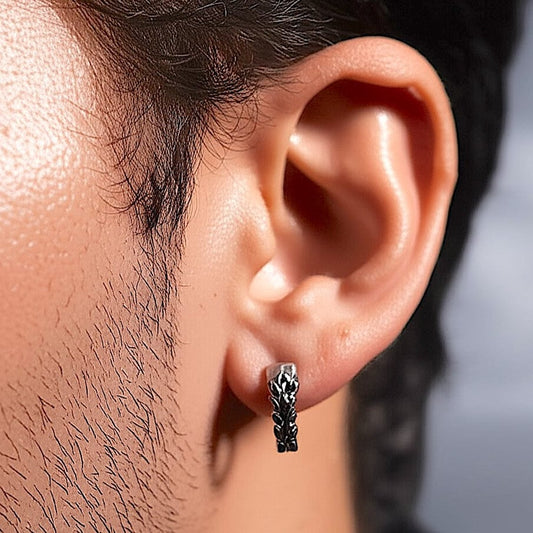 THE MEN THING Earring WRAITHLEAF - 10mm Titanium Steel Hoop Earrings for Men & Boys (2pcs)