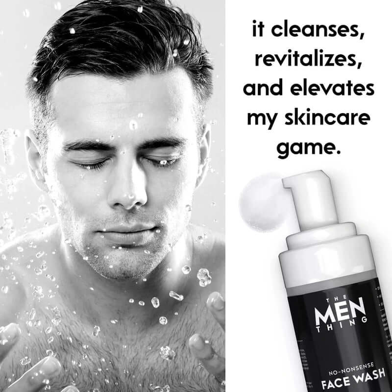 THE MEN THING Face Wash NO-NONSENSE - Foaming Face Wash For Men | Combating Acne and Pimples | Reduces Pigmentation | All Skin Type | Deep Cleanse for Exfoliation | Paraben & Sulphates Free 100 ML