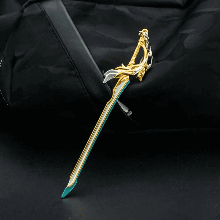 THE MEN THING KeyChains AETHERBLADE - Genshin Impact Anime Keychain | Game Xiao Cosplay Alloy Weapon Keychain for Men & Boy