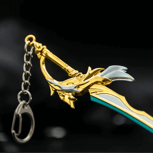 THE MEN THING KeyChains AETHERBLADE - Genshin Impact Anime Keychain | Game Xiao Cosplay Alloy Weapon Keychain for Men & Boy